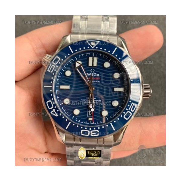 JVS공장 오메가 씨마스터 다이버 300M 스틸 블루다이얼 브레이슬릿 Seamaster 300m 2018 SS/SS Blue JVS Asia 8800