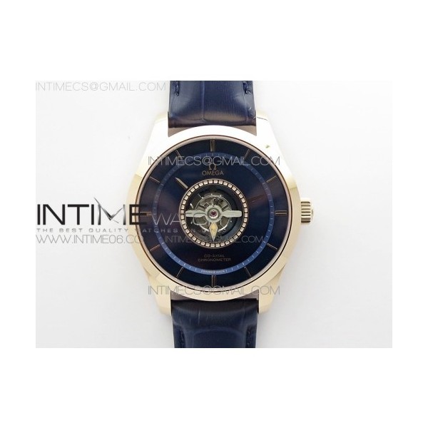 MI공장 오메가 드빌 투어빌론 로즈골드금통 블루다이얼 가죽스트랩 De Ville Tourbillon RG MIF Best Edition Blue Dial on Blue Leather Strap