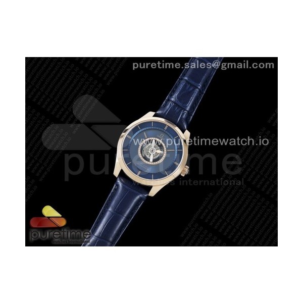 JB공장 오메가 드빌 뚜르비용 로골 블루다이얼 가죽스트랩 De Ville Tourbillon RG JBF Best Edition Blue Dial on Blue Leather Strap