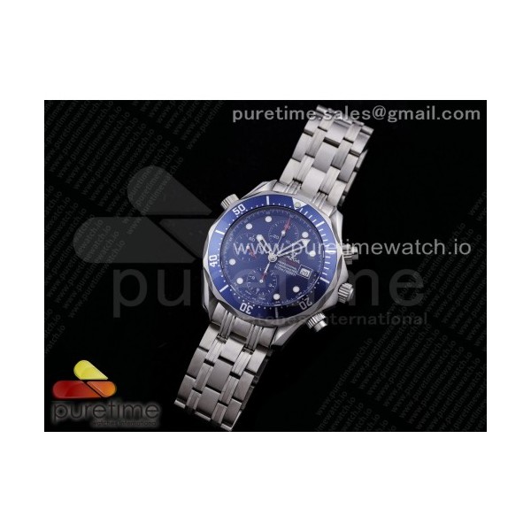 무명공장 오메가 씨마스터 블루다이얼 브레이슬릿 Seamaster Professional 300M Chronograph SS Blue Dial on SS Bracelet A7750