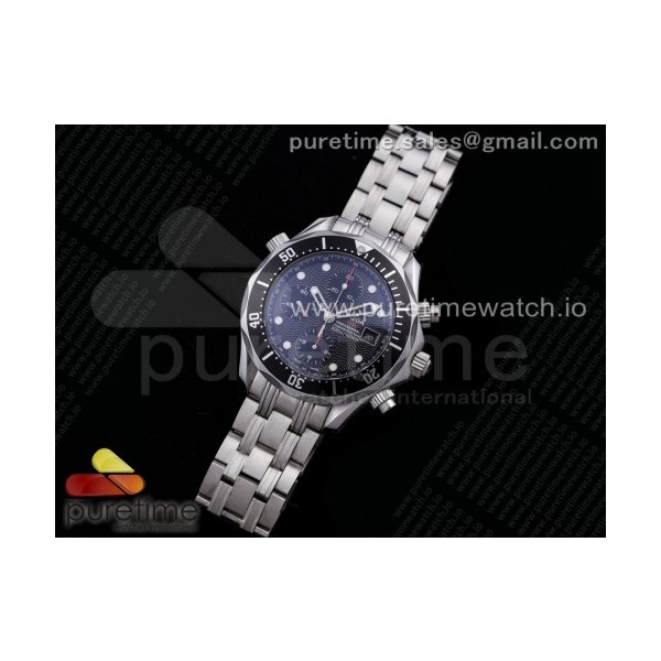 무명공장 오메가 씨마스터 블랙다이얼 브레이슬릿 Seamaster Professional 300M Chronograph SS Black Dial on SS Bracelet A7750