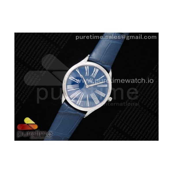 오메가 드빌 트레소르 퀴츠 블루다이얼 가죽스트랩 De Ville Tresor Quartz 36mm Ladies SS Blue Dial on Blue Leather Strap Ronda Quartz