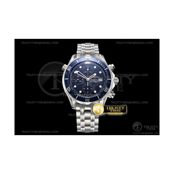 AC공장 오메가 씨마스터 크로노 블루물결다이얼 브레이슬릿 Seamaster Chronograph SS/SS Blue ACF Asia 7750