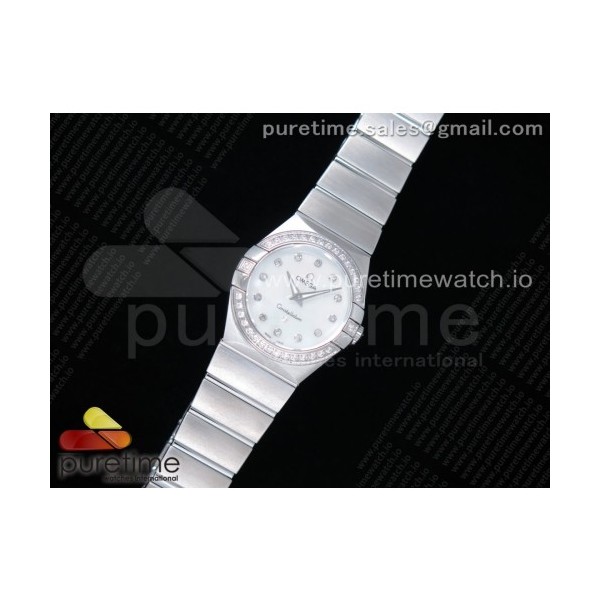 K11공장 오메가 컨스텔레이션 27MM 자개다이얼 브레이슬릿 Constellation Ladies 27mm SS Diamonds Bezel White MOP Dial Diamonds Markers on SS Bracelet ETA Quartz