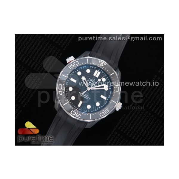 OM공장 오메가 씨마스터 다이버300 PVD 블랙물결텍스쳐다이얼 러버스트랩 2018 Seamaster Diver 300M PVD Black Dial on Black Rubber Strap A8806 (Black Balance Wheel)