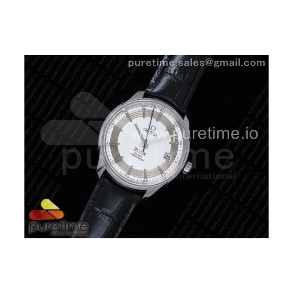 AC공장 오메가 드빌 아워비전 41MM 스틸 화이트다이얼 가죽스트랩 De Ville Hour Vision 41mm SS White Dial on Black Leather Strap A23J