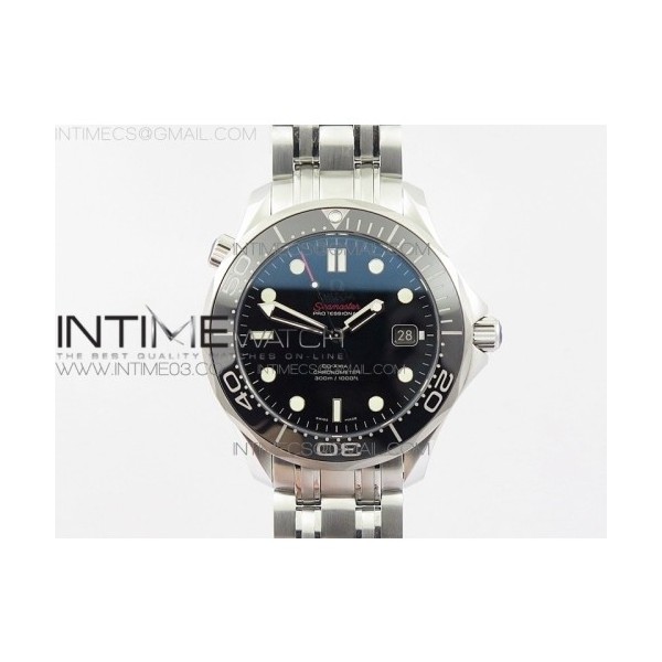 MK공장 V3 오메가 씨마스터 다이버 300M 스틸 블랙다이얼 브레이슬릿 SEAMASTER 300M SS BLACK DIAL BLACK CERAMIC BEZEL ON SS BRACELET A2824