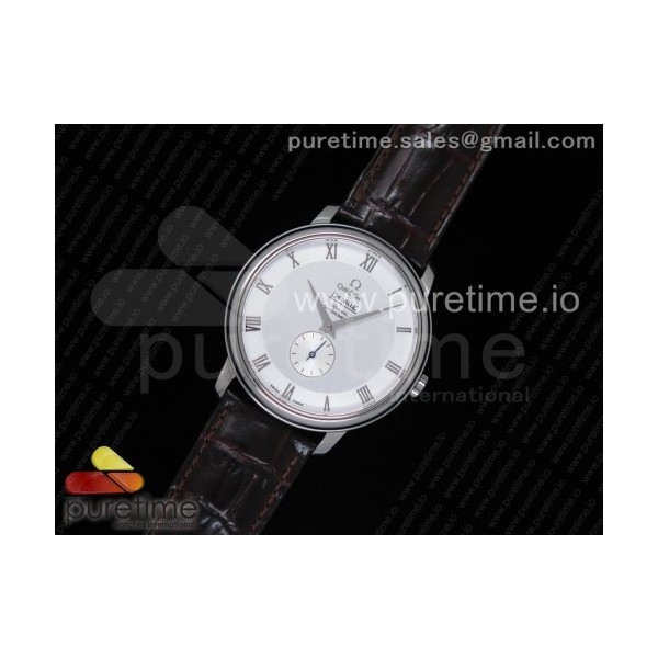 TW공장 오메가 드빌 프레스티지 스몰세컨즈 화이트다이얼 브라운가죽스트랩 De Ville Prestige Small Second White Dial on Brown Leather Strap MIYOTA 9015