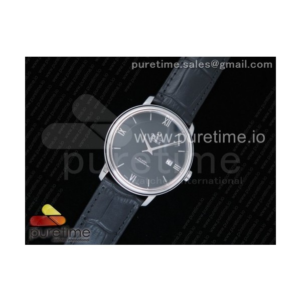 w공장 오메가 드빌 스틸 블랙다이얼 가죽스트랩 De Ville SS Black Dial on Black Leather Strap A2824 V3