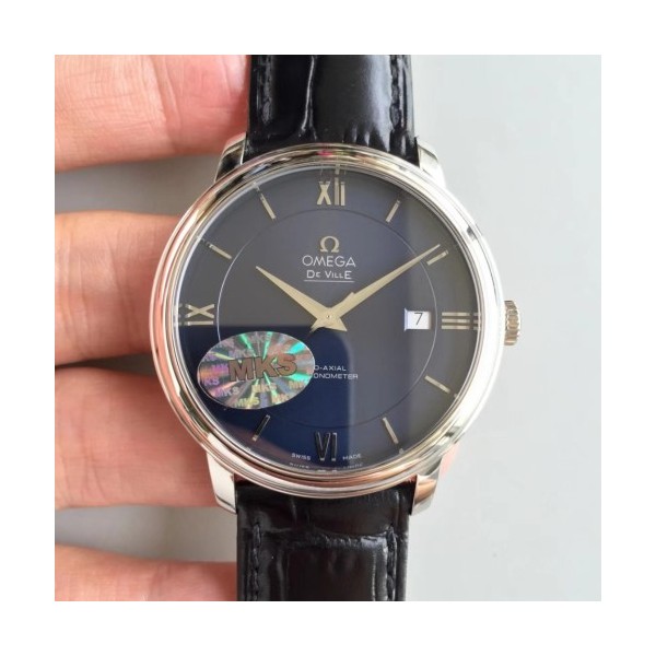 MK공장 v2 오메가 드빌 프레스티지 스틸 블루다이얼 가죽스트랩 DE VILLE SS V2 BLUE DIAL ON BLACK LEATHER STRAP MIYOTA 9015