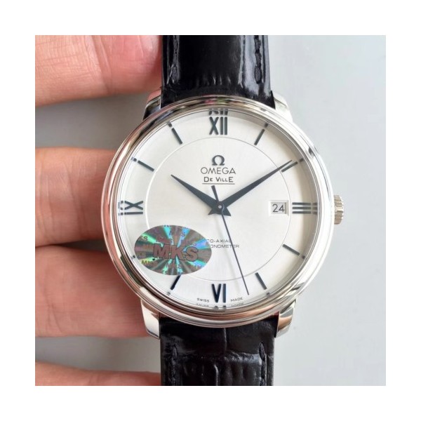 MK공장 v2 오메가 드빌 프레스티지 스틸 실버다이얼 블루핸즈 가죽스트랩 DE VILLE SS V2 SILVER DIAL BLUE MARKERS ON BLACK LEATHER STRAP MIYOTA 9015