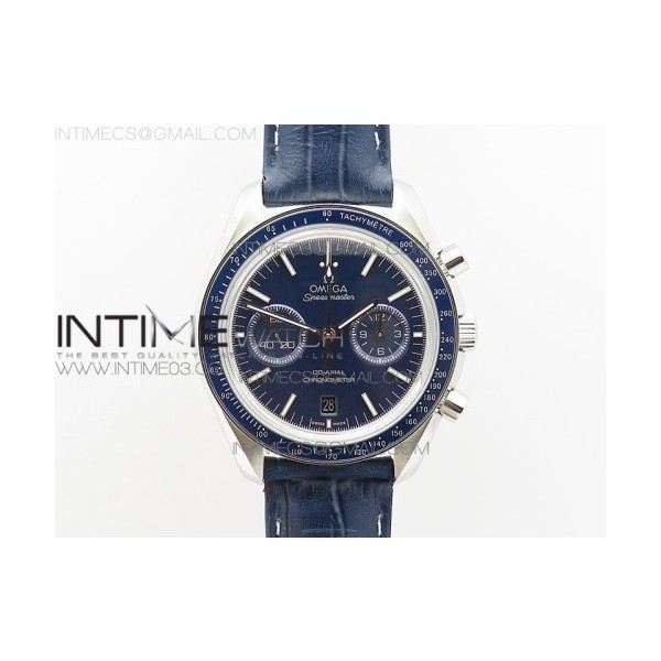 OM공장 V2 오메가 스피드마스터 문워치 스틸 블루다이얼 가죽스트랩 SPEEDMASTER MOONWATCH SS V2 BLUE DIAL ON BLUE LEATHER STRAP A9300