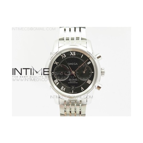 OM공장 오메가 드빌 크로노그래프 스틸 블랙다이얼 브레이슬릿 DE VILLE CHRONOGRAPH SS BLACK DIAL ON SS BRACELET A9300