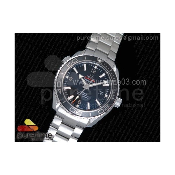 OM공장 오메가 씨마스터600 45mm 블랙다이얼 실버인덱스 블랙베젤 브레이슬릿 Planet Ocean Professional Ceramic Bezel 45mm SS Bracelet A8500 (Black Balance Wheel)