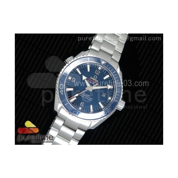 OM공장 오메가 씨마스터600 45mm 블루다이얼 블루베젤 브레이슬릿 Planet Ocean Professional Blue Liquidmetal Bezel 45mm SS Bracelet A8500 (Black Balance Wheel)