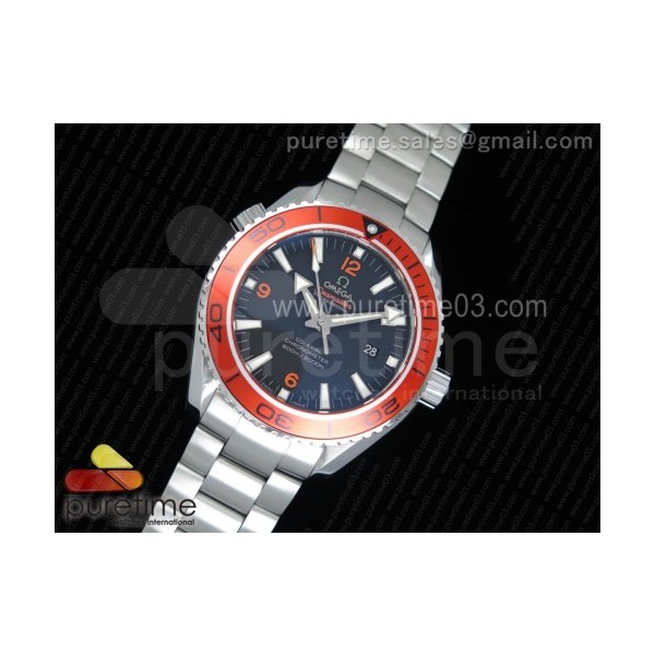 OM공장 오메가 씨마스터600 45mm 구형 오렌지베젤 브레이슬릿 Planet Ocean Professional Orange Bezel 45mm SS Bracelet A8500 (Black Balance Wheel)