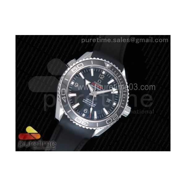 OM공장 오메가 씨마스터600 45mm 블랙다이얼 실버인덱스 블랙베젤 러버스트랩 Planet Ocean Professional Ceramic Bezel 45mm Rubber Strap A8500 (Black Balance Wheel)