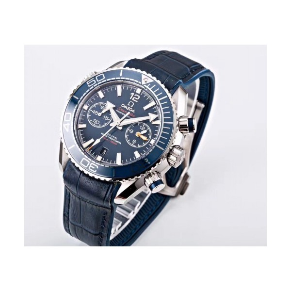 OM공장 오메가 마스터 크로노미터 크로노 청판 Omega Master Chronomeer Chronograph Blue 가죽줄