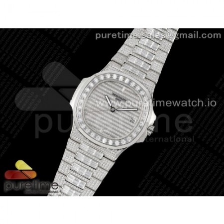 TW공장 파텍필립 노틸러스 점보 5711 풀다이아몬드 스틸 Nautilus 5711 SS TWF Full Diamonds Bezel & Dial on Diamonds Bracelet A324