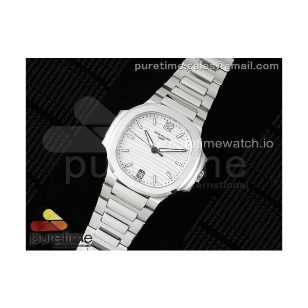 3K공장 파텍필립 노틸러스 7118 레이디 스틸 화이트다이얼 브레이슬릿 Nautilus 7118 Ladies 3KF 1:1 Best Edition White Dial on SS Bracelet A324 Super Clone