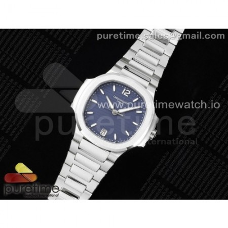 3K공장 파텍필립 노틸러스 7118 레이디 스틸 블루다이얼 브레이슬릿 Nautilus 7118 Ladies 3KF 1:1 Best Edition Blue Dial on SS Bracelet A324 Super Clone