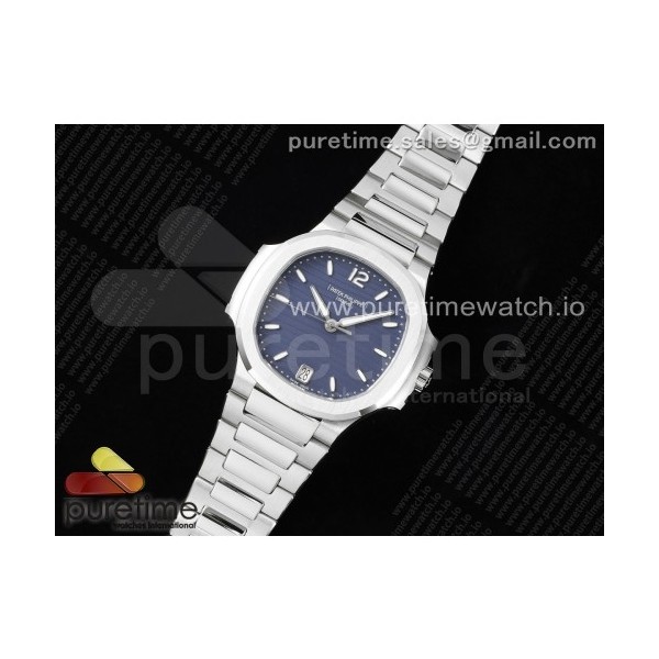 3K공장 파텍필립 노틸러스 7118 레이디 스틸 블루다이얼 브레이슬릿 Nautilus 7118 Ladies 3KF 1:1 Best Edition Blue Dial on SS Bracelet A324 Super Clone