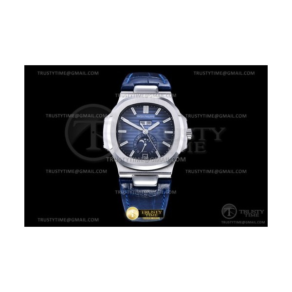 GR공장 V3 파텍필립 노틸러스 애뉴얼 캘린더 스틸 블루다이얼 가죽스트랩 Patekphilippe Nautilus Annual Calendar 5726 SS Blue Dial Leather Strap