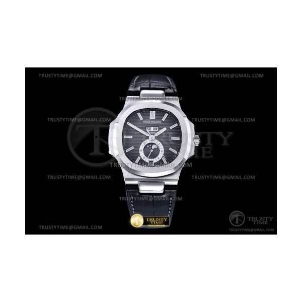 GR공장 V3 파텍필립 노틸러스 애뉴얼 캘린더 스틸 그레이다이얼 가죽스트랩 Patekphilippe Nautilus Annual Calendar 5726 SS Gray Dial Leather Strap