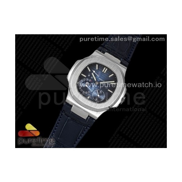 PF공장 노틸러스 문페이즈 블루다이얼 가죽스트랩 Nautilus 5712 SS PF Best Edition Blue Dial on Blue Leather Strap A23J