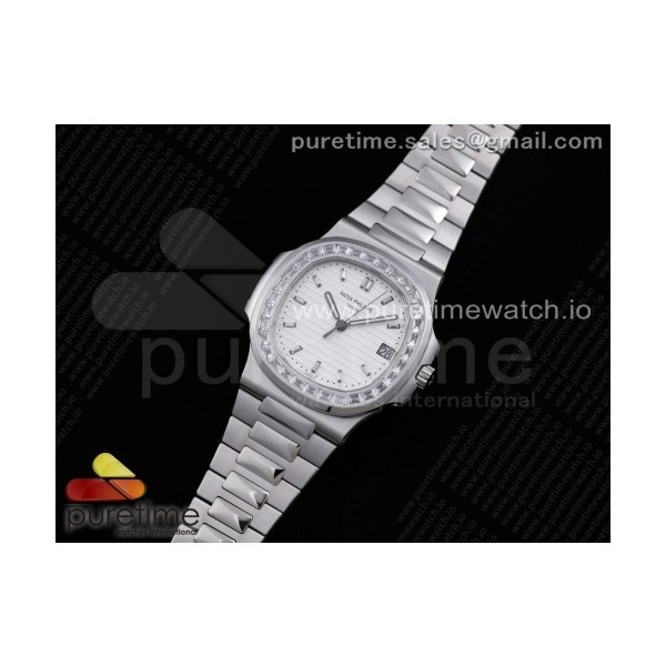 PP공장 V4 노틸러스 화이트다이얼 Nautilus 5711 PPF 1:1 Best Edition White Dial Diamonds Bezel on SS Bracelet 324CS