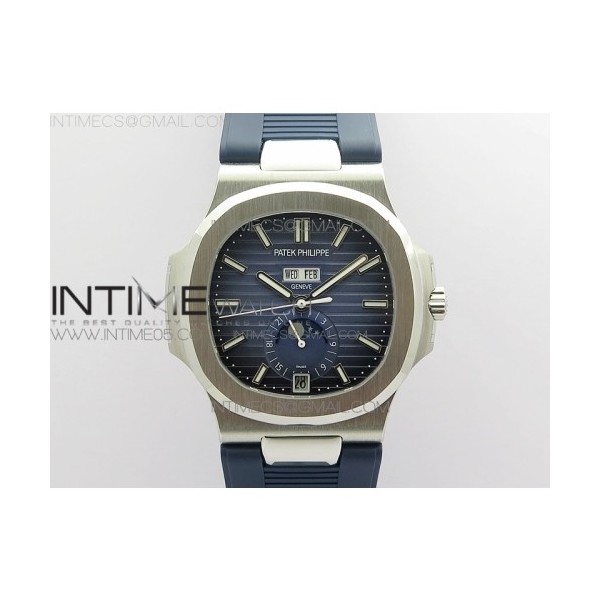 GR공장 V2 노틸러스 애뉴얼캘린더 블루다이얼 러버 NAUTILUS 5726 SS GRF 1:1 BEST EDITION BLUE DIAL WORKING ANNUAL CALENDARON BLUE Rubber STARP A.324 V2