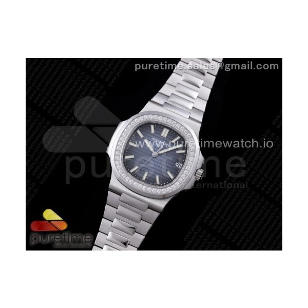 PP공장 V4 노틸러스 블루다이얼 Nautilus 5711/1A PPF 1:1 Best Edition Blue Dial Diamonds Bezel on SS Bracelet 324CS