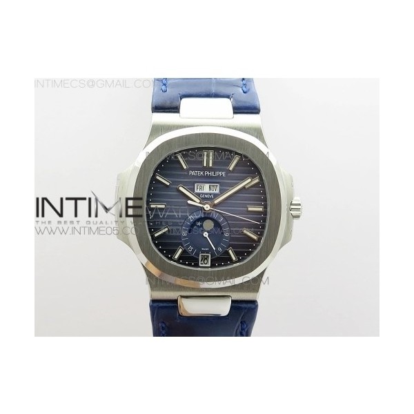 GR공장 V2 노틸러스 애뉴얼캘린더 블루다이얼 가죽스트랩 NAUTILUS 5726 SS GRF 1:1 BEST EDITION BLUE DIAL WORKING ANNUAL CALENDARON BLUE LEATHER STARP A.324 V2