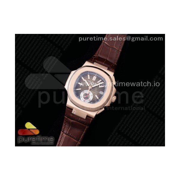 3K공장 노틸러스 로골 브라운다이얼 가죽스트랩 Nautilus 5980 RG 3KF Best Edition Brown Dial on Brown Leather Strap A7750