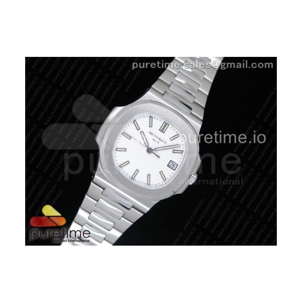 MK공장 V6 파텍필립 노틸러스 점보 5711 스틸 화이트다이얼 브레이슬릿 Nautilus Jumbo 5711 White Textured Dial on SS Bracelet A324 Clone V6