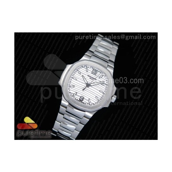 PF공장 파텍필립 노틸러스 레이디 7118 스틸 화이트다이얼 Nautilus Jumbo Ladies 7118 White Textured Dial on SS Bracelet A324 Clone