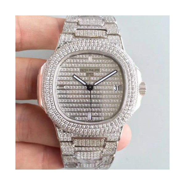 DM공장 파텍필립 노틸러스 점보 5719 다이아몬드셋팅 Patek Philippe Nautilus Jumbo 5719 Full Paved Diamond