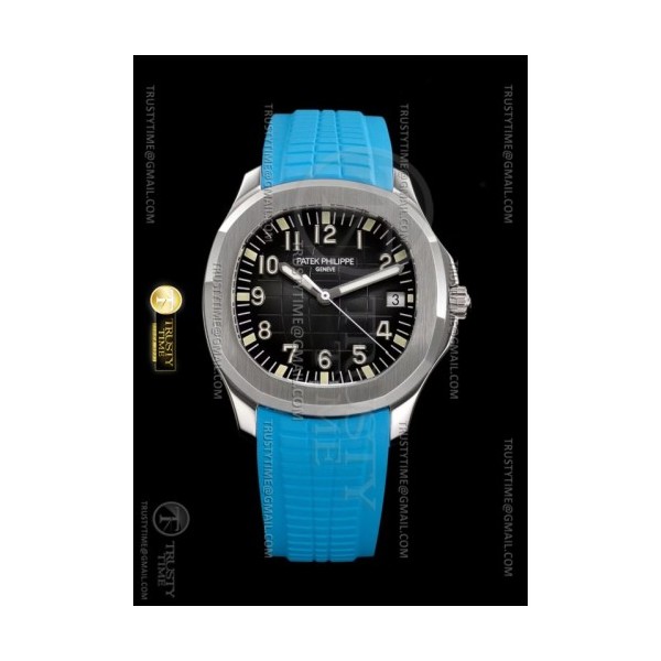 3K공장 파텍필립 아쿠아넛 5167 스틸 블랙다이얼 블루러버스트랩 Aquanaut Ref.5167 Blue SS/RU Black/Num 3KF 1:1 A324