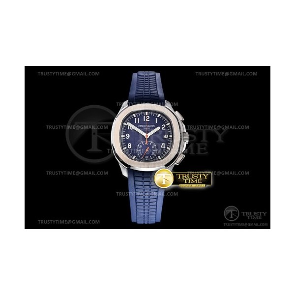 YL공장 파텍필립 아쿠아넛 크로노그래프 5968A 블루다이얼 러버스트랩 Aquanaut Chronograph 5968A SS/RU Blue YLF A7750