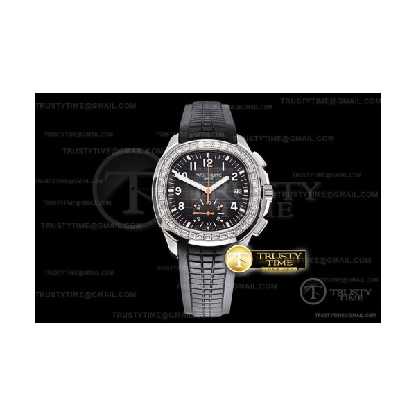 YL공장 파텍필립 아쿠아넛 크로노그래프 블랙다이얼 러버스트랩 Aquanaut Chrono 5968A Baug D SS/RU (Blk) Blk YLF A7750