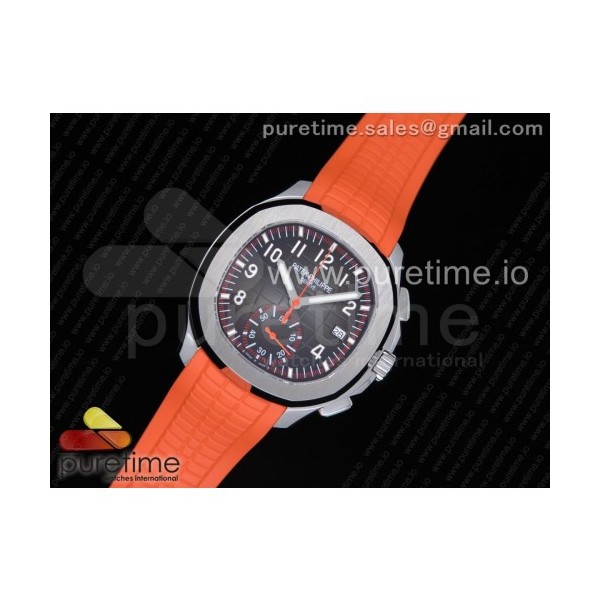 YL공장 파텍필립 아쿠아넛 크로노그래프 5968A 브라운다이얼 오렌지러버스트랩 Aquanaut Chronograph 5968A Brown Dial on Orange Rubber Strap A7750