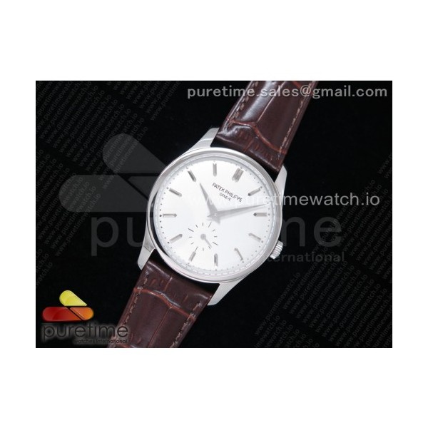 AI공장 파텍필립 칼라트라바 화이트다이얼 가죽스트랩 Calatrava 5196 SS White Dial on Brown Leather Strap A23J