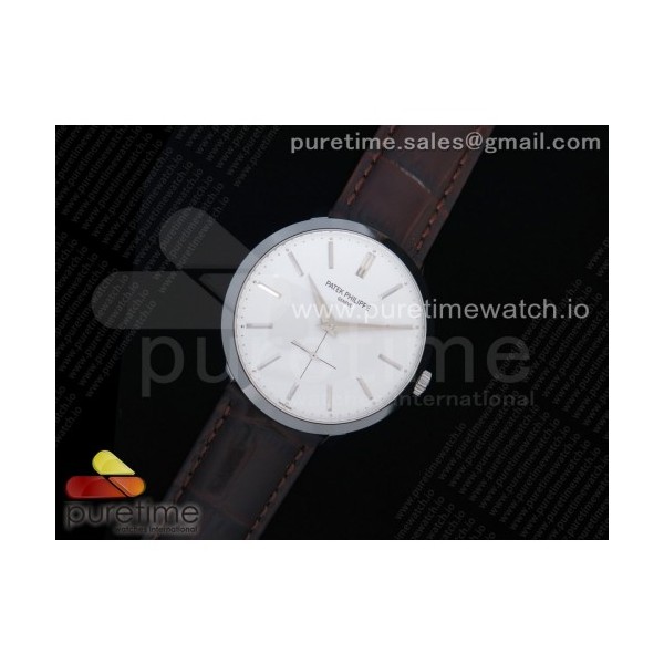 TW공장 파텍필립 칼라트라바 화이트다이얼 가죽스트랩 Calatrava 5196 SS White Dial on Brown Leather Strap MIYOTA 9015