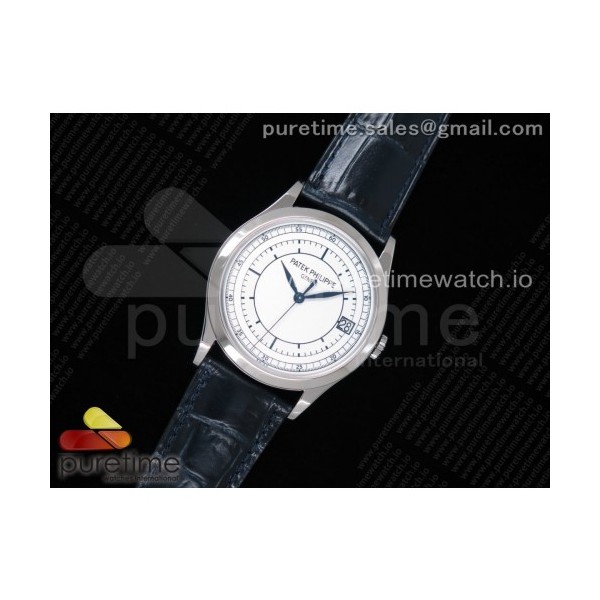 ZF공장 파텍필립 칼라트라바 화이트다이얼 블루핸즈 블루가죽스트랩 Calatrava 5296G SS White Dial Blue Hands on Blue Leather Strap 324CS (Free box)