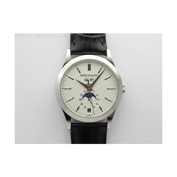 GR공장 애뉴얼 캘린더 화이트다이얼 가죽스트랩 Annual Calendar Complications 5396 SS GRF Best Edition White Dial Sticks Markers on Black leather strap A324