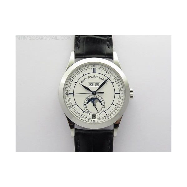 GR공장 애뉴얼 캘린더 화이트다이얼 가죽스트랩 Annual Calendar Complications 5396 SS GRF Best Edition White Dial Blue Markers on Black leather strap A324