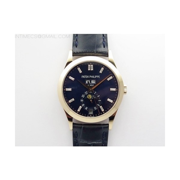 GR공장 애뉴얼 캘린더 로골 블루다이얼 가죽스트랩 Annual Calendar Complications 5396 RG GRF Best Edition Blue dial T Crystal Markers on Blue leather strap A324