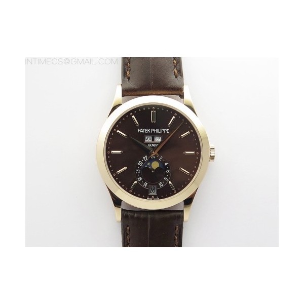 GR공장 애뉴얼 캘린더 로골 브라운다이얼 가죽스트랩 Annual Calendar Complications 5396 RG GRF Best Edition Black dial on Brown leather strap A324