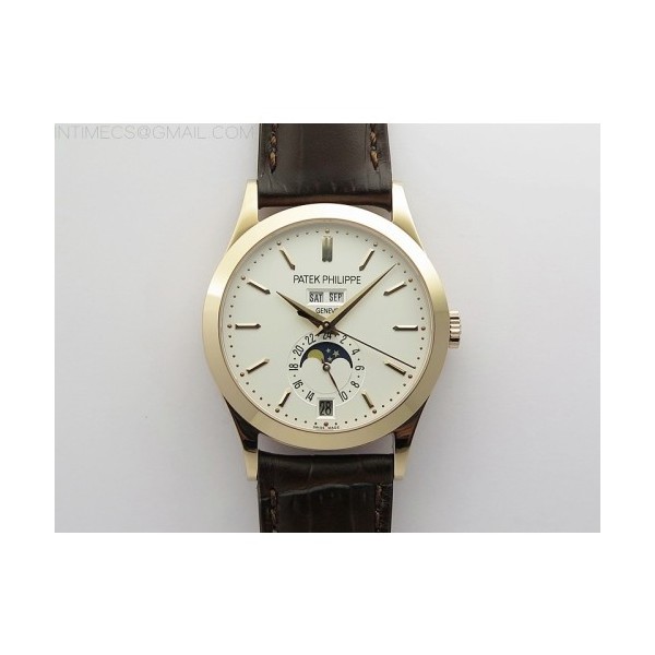 GR공장 애뉴얼 캘린더 로골 화이트다이얼 가죽스트랩 Annual Calendar Complications 5396 RG GRF Best Edition White dial on Brown leather strap A324