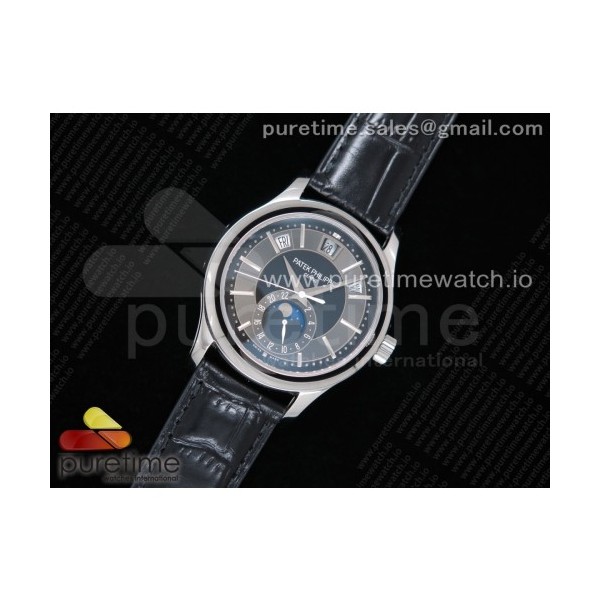 GR공장 파텍필립 애뉴얼 캘린더 그레이다이얼 가죽스트랩 Annual Calendar 5205G Gray Dial on Black Leather Strap A324